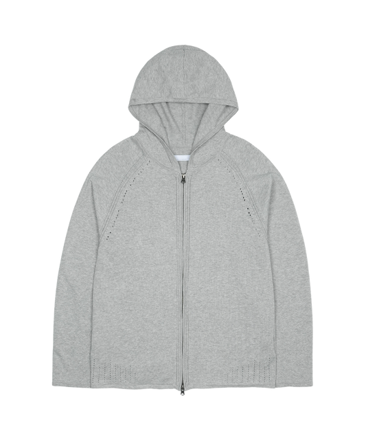 KNIT ZIP-UP HOODIE